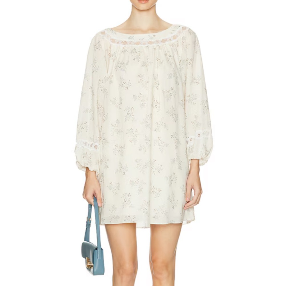Posse Cream Floral Long Sleeve Dress